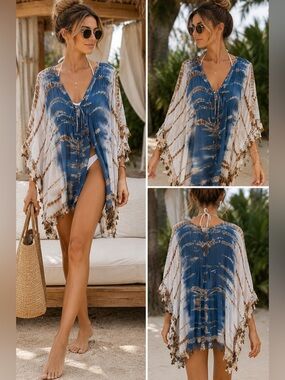 Bohemian Tie-Dye Swim Coverup